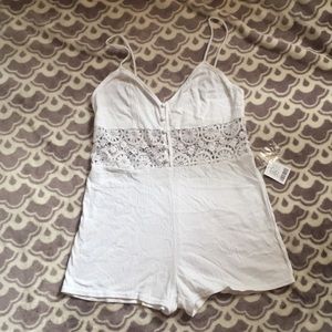 White, laced romper